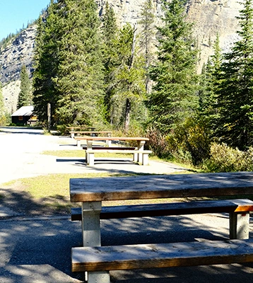 Picnic tables to eat your sumptous meal