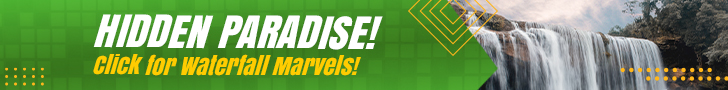 A banner ads image of Wapta Falls with a size of 728x90 pixels that is clickable.